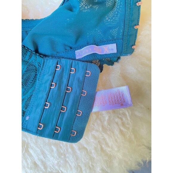 Savage X Fenty size 40 DDD Not Sorry Lightly Lined Lace Balconette Bra in Green - Picture 10 of 12